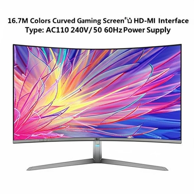 16.7M شاشة ألعاب منحنية بالألوان مع نوع واجهة HD-MI ومصدر الطاقة AC110 240V / 50 60Hz